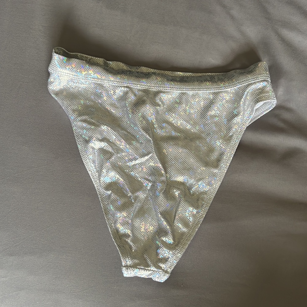 Iridescent Silver Rave Bottoms - Picture 2 of 3